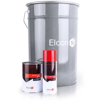 Эмаль термостойкая Elcon, красный (RAL 3002) до 400 градусов, 0,8 кг